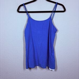 Bogari Womens Size Small Cami Tank Top Sea Blue Silk Rayon Blend Spaghetti Strap